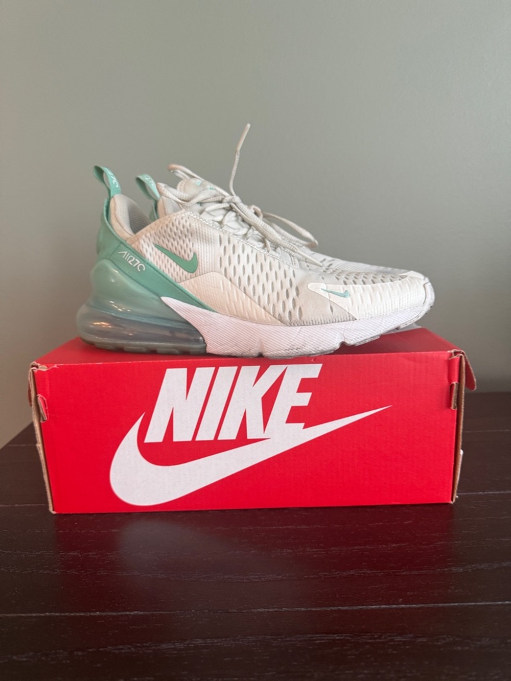 Nike Air Max 270 White Mint Green Running Shoes